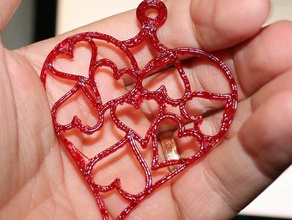 coeur pendentif en forme de mk 2 bijoux 3d print model - Mito3D