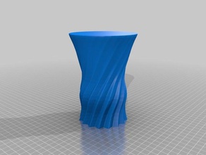 curved flower vase repaired decor netfabb spiral 3d print model - Mito3D