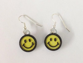 smiley face earrings cool 3d print model - Mito3D