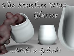 stemless copo de vinho a cozinha jantar 3d bordeaux borgonha freeside lightwave newtek 3d print model - Mito3D