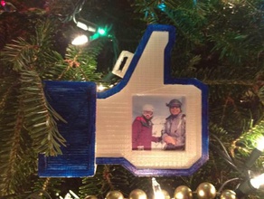 sosyal 2 gibi fotoğraf framexmas ağaç süsleme taraflı dekor Noel facebook pla taslak 3d print model - Mito3D