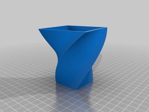 quadrada padrão espiral vaso decoração personalizado 3d print model - Mito3D
