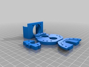 dual e3d v6 independently height adjustable mount rostock max v2 printer parts 3d print model - Mito3D