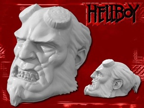 hellboy resculpted sculture il busto hell boy 3d print model - Mito3D