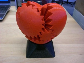 new stand big love heart gears mechanical toys holder mount openscad 3d print model - Mito3D