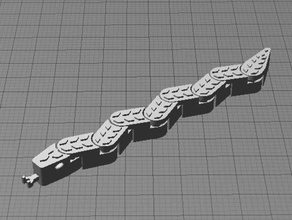 la serpiente articulado, de modo que se retuerce fuera placa construcción criaturas 3d print model - Mito3D