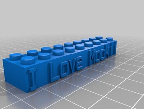 il mio personalizzato lego block necklacekeychain costruzione giocattoli 3d print model - Mito3D