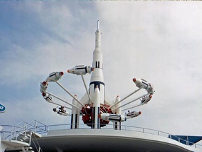 disneyland roket 1967-1997 jets binalar yapılar magic kingdom retro alanı uzay gemisi tema park tomorrowland 3d print model - Mito3D