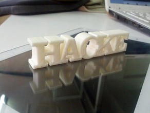 hacke other customized letters old english taipeihack text word 3d print model - Mito3D