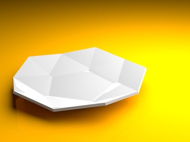 low poly plate kitchen dining lowpoly 3D print model - Mito3D