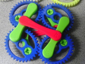 elliptical gear set connecting links engineering ellyptical gears 3d print model - Mito3D
