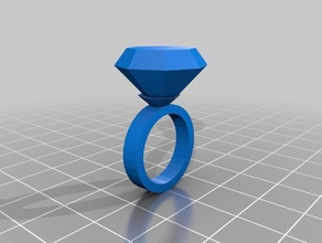 falso anillo de diamantes 3d la impresión pruebas diamod 3d print model - Mito3D