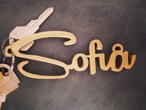 sof&iacutea keychain 3d printer accessories name tag necklace sign women 3d print model - Mito3D