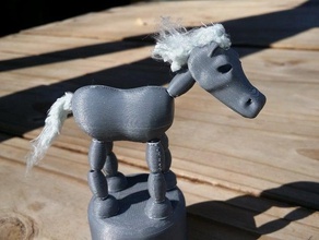 push collapse horse toys & games 3d print model - Mito3D
