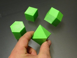 Kristall-Strukturen Modelle kristallstruktur modelle math 3d cube hexagonale PRISMA makerbotacademymath Oktaeder Polyeder rhombische Dodekaeder 3d print model - Mito3D