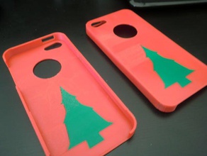 christmas iphone5 case 6 deriviative mobile apple dualstrusion green holiday red replicator seasonal 3d print model - Mito3D