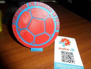 escudo seleccion colombia con base decoración futbol make-r 3d print model - Mito3D