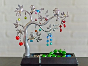 arbre de bijoux décor abs oiseaux blender le bracelet décorative boucle d'oreille 3d print model - Mito3D