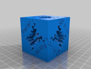 prese tre cubo di ingranaggi interattiva art personalizzato 3d print model - Mito3D
