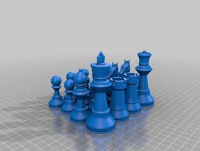 chess set print friendly supportless 3d print model - Mito3D