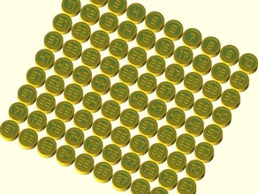 tómbola bingo paramétrico de contadores conjunto juguete juego accesorios destacados números openscad reprap 3d print model - Mito3D
