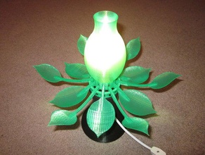 die Blüte-Lampe Dekor 3d Kunst Blume Haushalt kinetische Skulptur lulzbot openscad supportless 3d print model - Mito3D