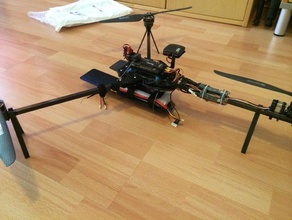 katlanabilir tricopter rc araç karbon fiber 3d print model - Mito3D