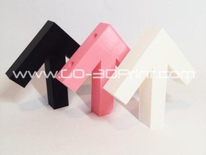aquí flecha gancho de la capa los hogares suministros 3d print model - Mito3D