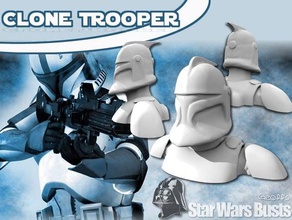 clone trooper bust sculptures star wars 3d print model - Mito3D