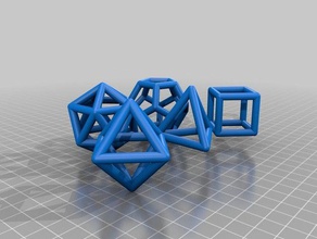 platonic solids set buildings structures cube dodecahedron hexahedron icosahedron octahedron shapeways tetrahedron 3d print model - Mito3D