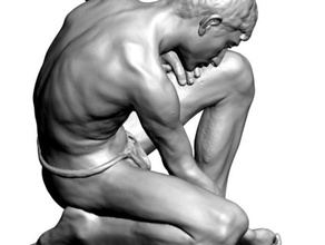 Numérisation 3d de la statue en marbre joueur l'impression Impression L'impression haute résolution sculpture 3d print model - Mito3D