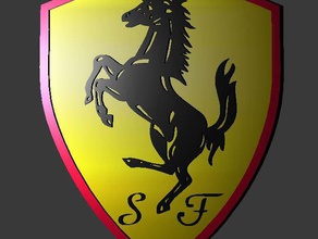 ferrari dual triple extrusion logo signs logos badge dualstrusion Ferrari 3d print model - Mito3D