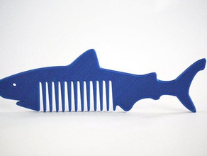 shark comb bathroom beach faberdashery fish hair pla summer 3d print model - Mito3D