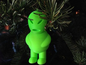 little green man christmas ornament toys games alien openscad space 3d print model - Mito3D