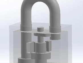 fully contained padlock no assembly required rendered solid part single 3d print model - Mito3D