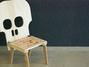 exquisite corpse chair 01 household cnc digital fabrication fabbing furniture laser cutter open design shopbot skull timber wood 3d print model - Mito3D