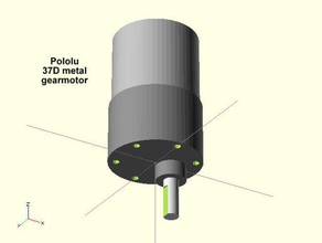 pololu 37d metal gearmotor robótica 3d print model - Mito3D