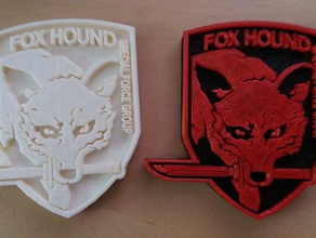 metal gear solid foxhound cresta le monete badge 3d print model - Mito3D