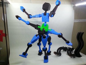 marwen octohexapod pelvis connector toys games action figure ball socket module posable poseable 3d print model - Mito3D