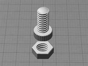 nut bolt parts 3d print model - Mito3D