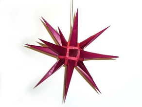 la estrella de moravia herrnhuter stern decoración tarjeta navidad lasercut papel 3d print model - Mito3D