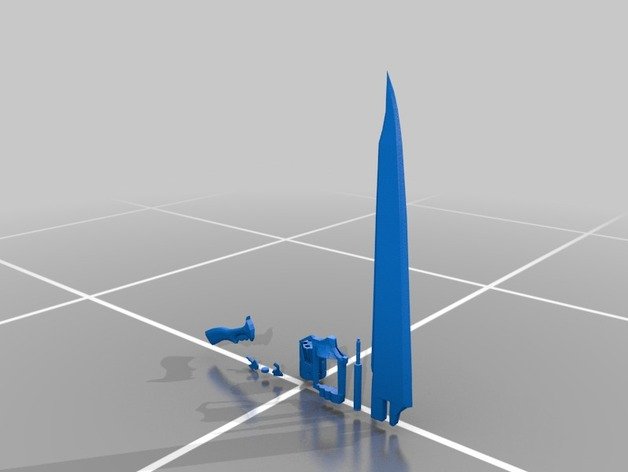 gunblade di squall final fantasy 8 oggetti scena ff ff8 viii arma 3D print model - Mito3D