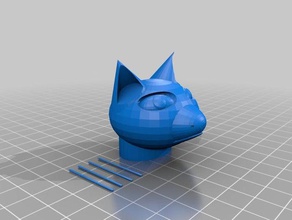 cat head 3d printing 3d print model - Mito3D