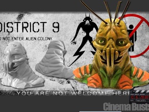 distrito 9 camarão busto esculturas o cinema district9 3d print model - Mito3D