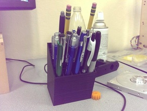 angled pen cup organization holder office 3d print model - Mito3D