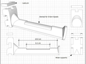 ultimaker carrete de titular hasta 10 cm profundidad 3d la impresora accesorios sketchup bobina actualización útil 3d print model - Mito3D