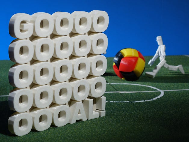 goooooooooooooooooooooal Zeichen logos futbol eine Druckerei ist Fußball WM 3D print model - Mito3D