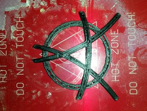 anarşi yerli Amerikan 6 cm çapında bir tat işaretler logoları 3d print model - Mito3D