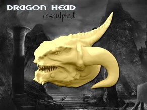 testa di drago sculpt45mb sculture busto 3d print model - Mito3D