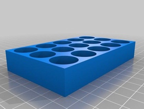 my customized vial rack drain holes 185 mm 15 tool holders boxes 3d print model - Mito3D